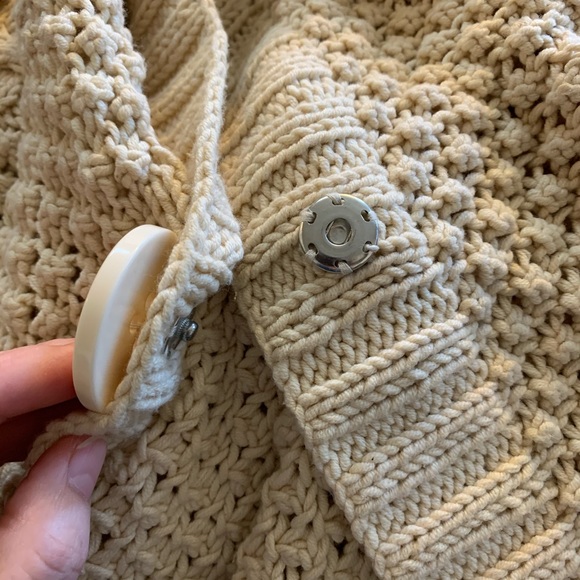 C Concept long cable knit cardigan big snap button - Picture 6 of 6